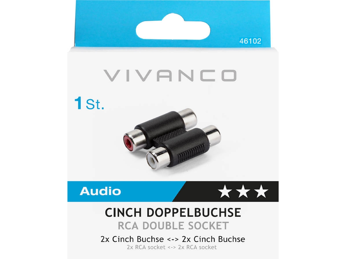Adaptador Audio VIVANCO RRC ESTEREO (Preto)