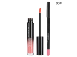 Labial Líquido Mate De Longa Duração Não Pegajoso + Lápis De Labios Maquiagem Cosmético(03)