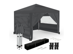 Wasabi – Tenda Dobrável 3x3 M – 4 Paredes Laterais – 4 Sacos De Areia, Estacas E Cordas De Fixação – Saco De Transporte