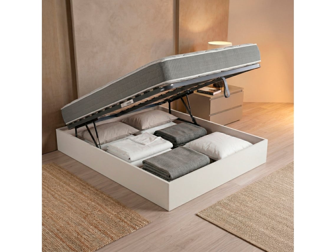 Sommier com Arrumação com Estrado ROYAL SLEEP Space Bed - 80x200cm (31 Cm de Altura - Branco)