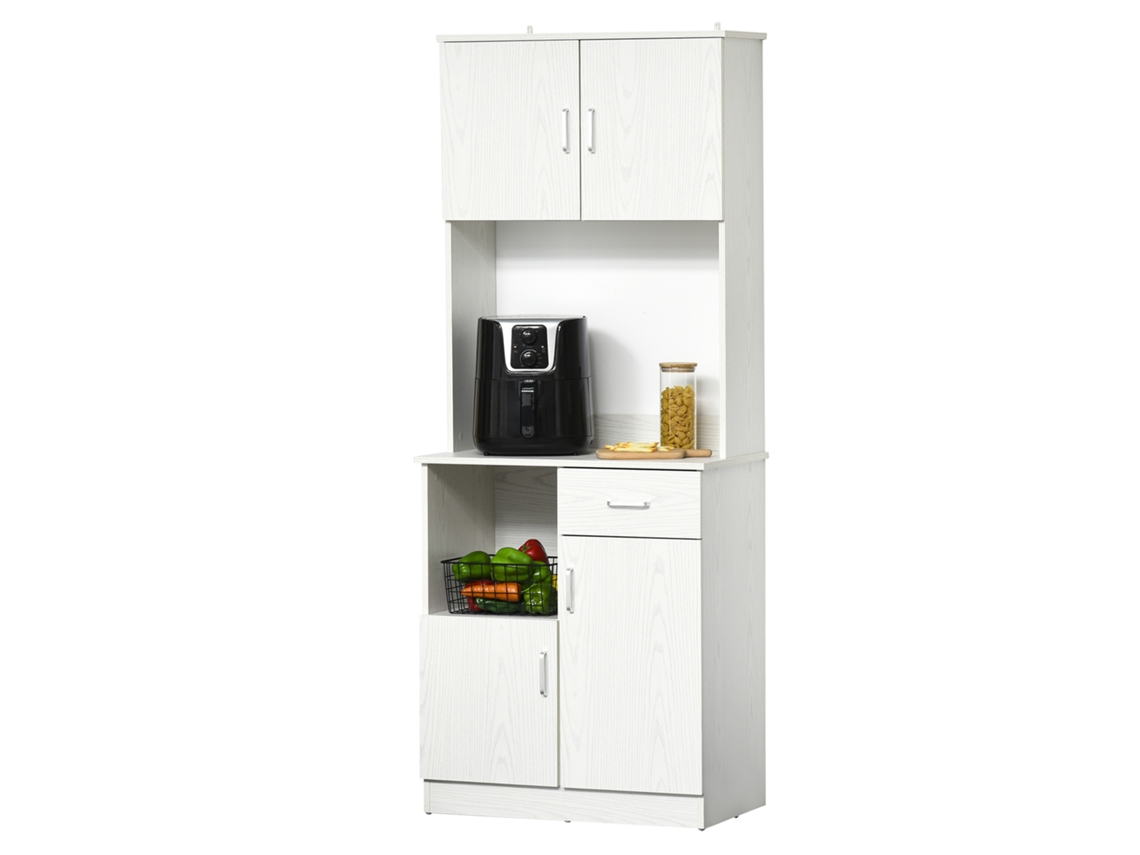 Armário de Cozinha Painel de Partículas P2 Cor Branco 71x41x178 cm Homcom