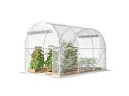 Estufa Tipo Transparente Túnel 195x295x195 Cm Com 2 Portas Enroláveis Estrutura De Aço Galvanizado E Cobertura Em Pe 150g/m²