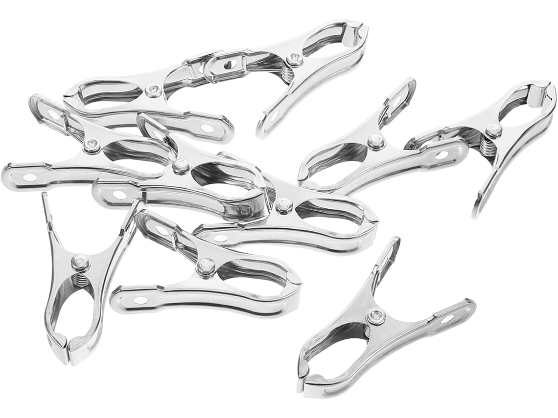 Prendedores de roupa Gleavi em aço inoxidável, tamanho pequeno, antiderrapantes e resistentes ao vento, para