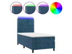 Box Spring Bed, Box Spring Beds Vidaxl Azul Veludo (80 X 200 Cm)