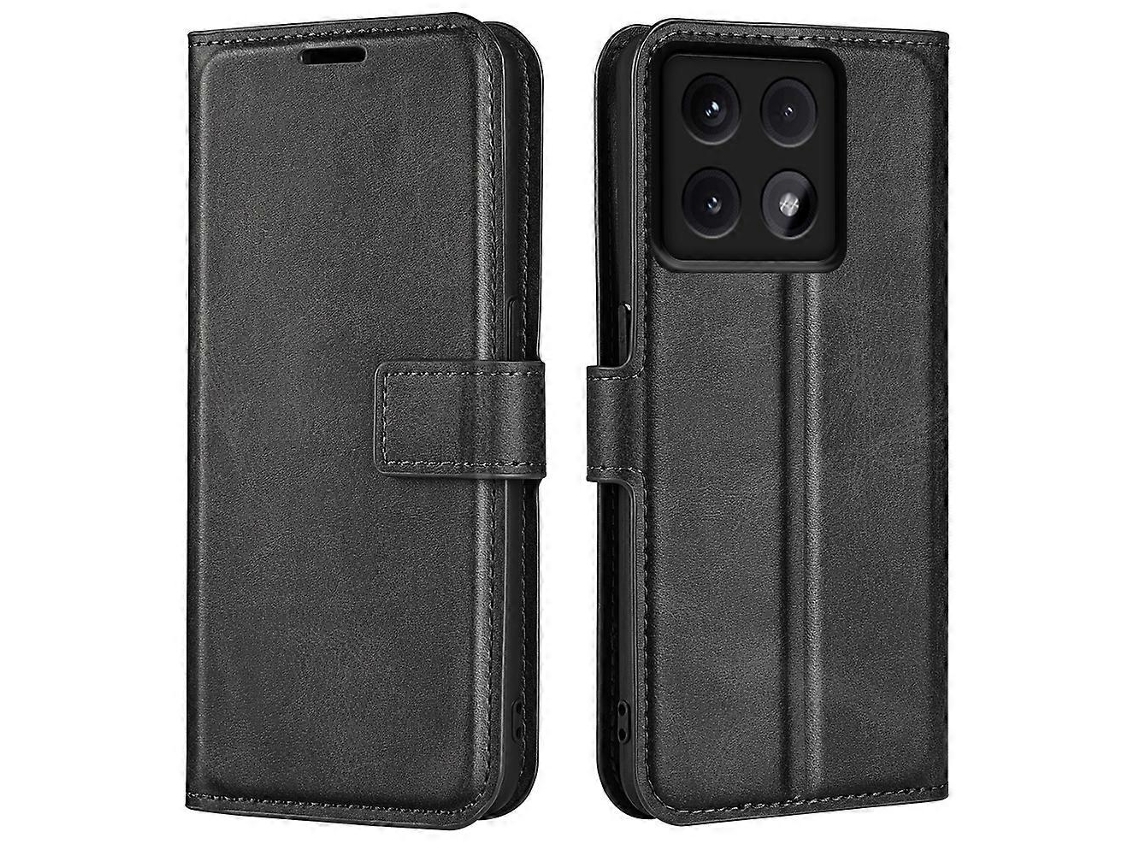 Compre Capa De Celular Xiaomi 14t Com Suporte, Anti-riscos, Textura De Couro De Bezerro, Preta