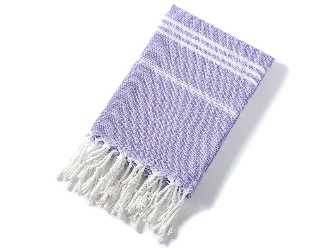 Conjunto de 3 Toalhas de Banho com Franjas em Veludo Turco Natural Absorvente, com Tema Natalino. MDUG (violeta)