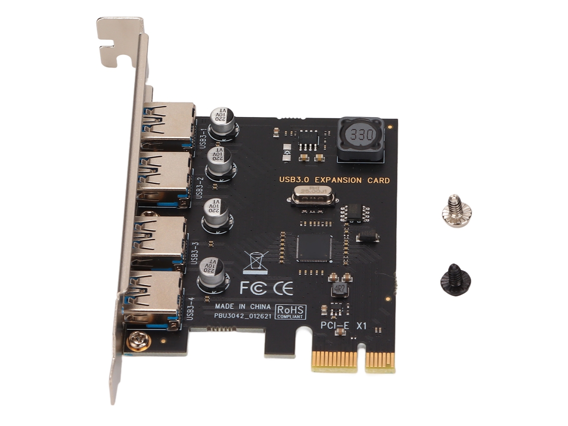 Placa De Expansão Pci E Para Usb 3.0 Com 4 Portas 5gbps De Alta Velocidade Para Computador Desktop