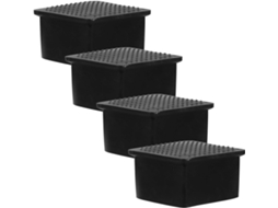 Ponteiras De Borracha Quadradas Para Proteção De Superfícies, Pretas, Conjunto De 4, Fáceis De Usar.