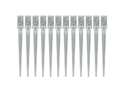 Vidaxl Estacas De Enterrar 12 Pcs 7x7x75 Cm Aço Galvanizado Prateado