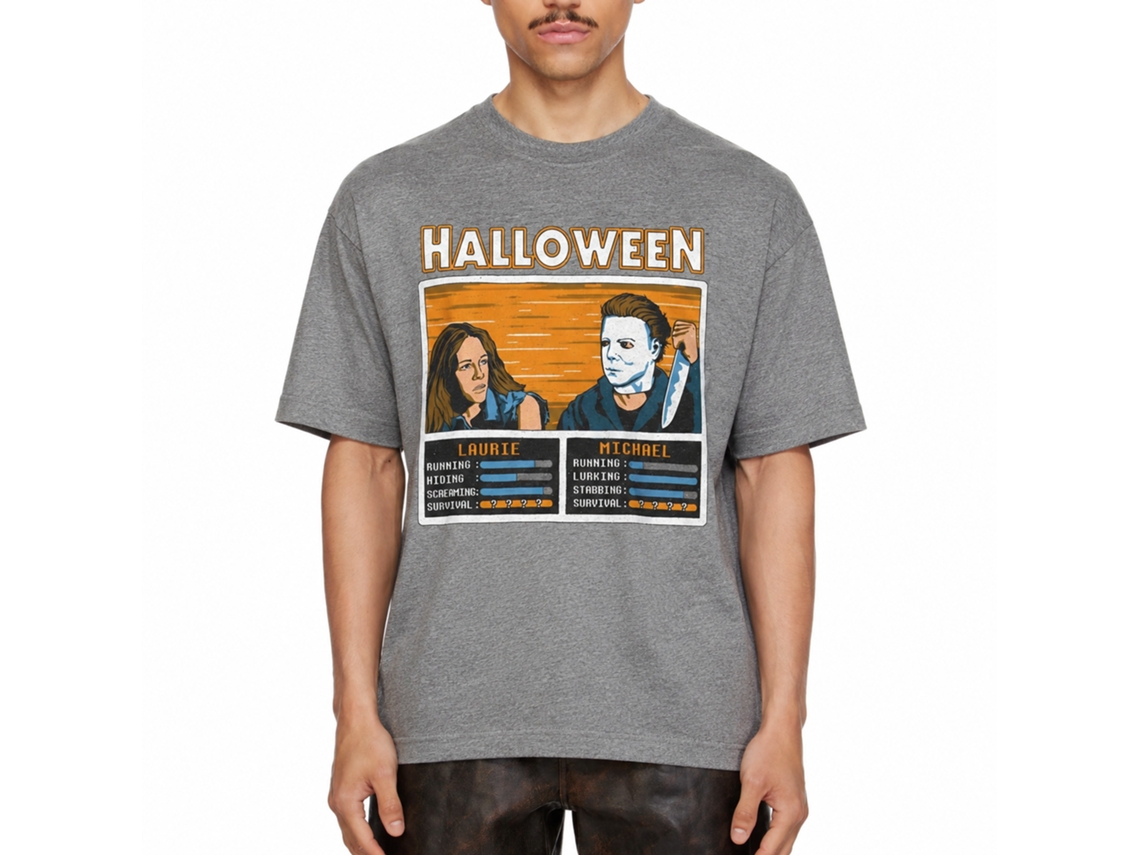 Rockinstone Halloween Movie Video Game Versus Heather Graphite Adult T-shirt Size:l