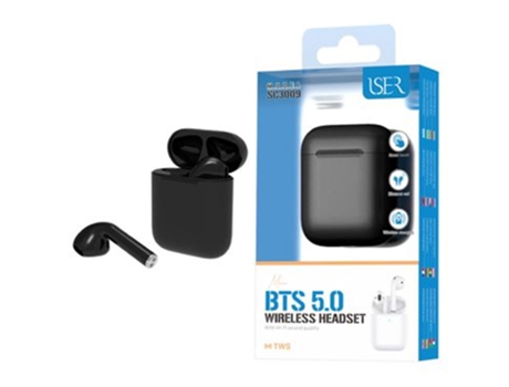 Auriculares Wireless S/ Fio Para Telemóvel Iser Sc3009 (Preto)