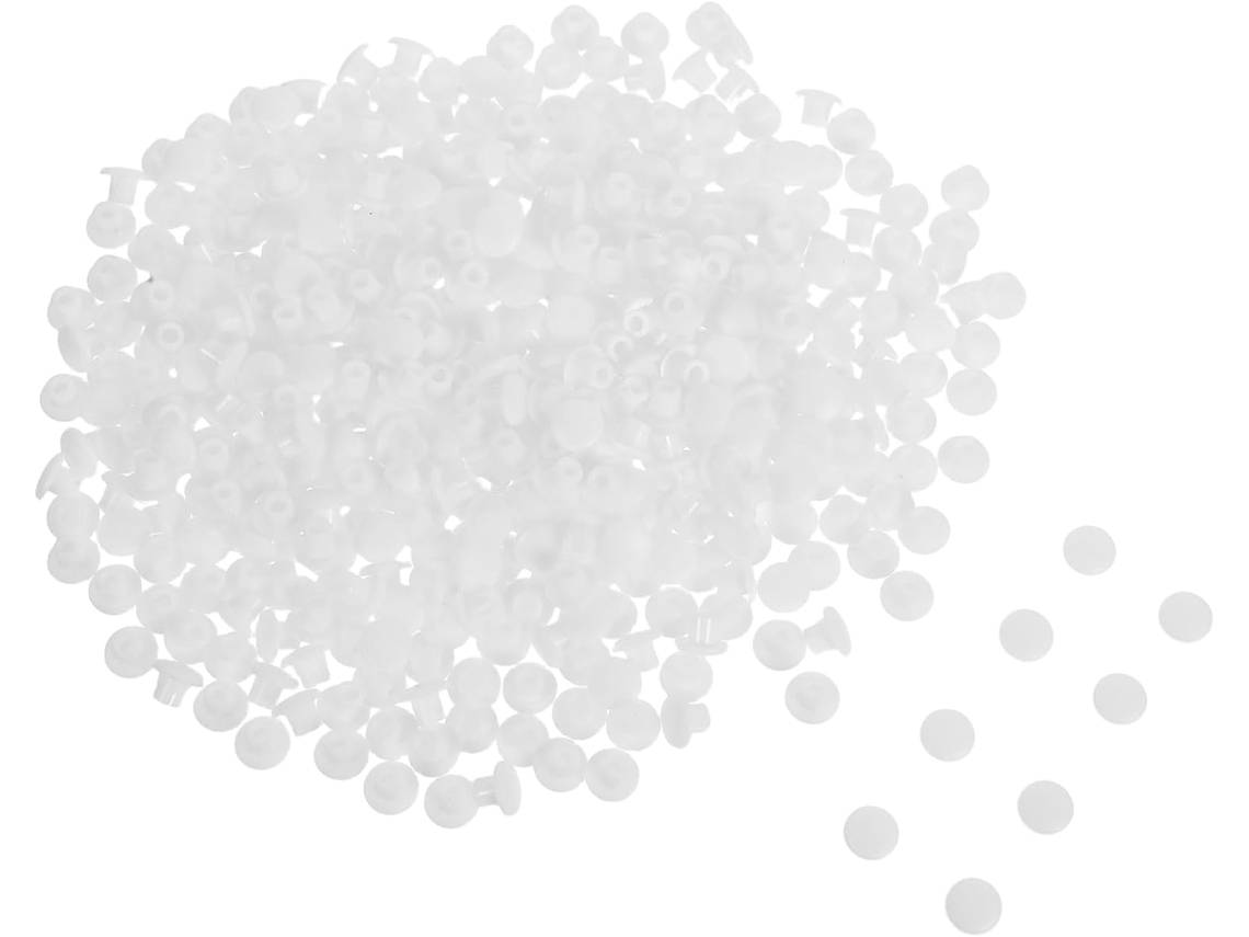 Iplusmile 500 Peças Tampas De Parafuso Plástico, Tampas Redondas Brancas Para Móveis, Armários E Prateleiras, Capas E