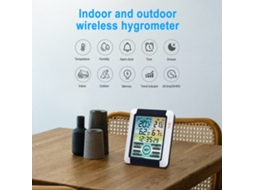 Yuru medidor de Temperatura e Umidade Interno Externo com Tela Touch Colorida, Luz de Fundo, Alarme e Visualização de Dados Históricos