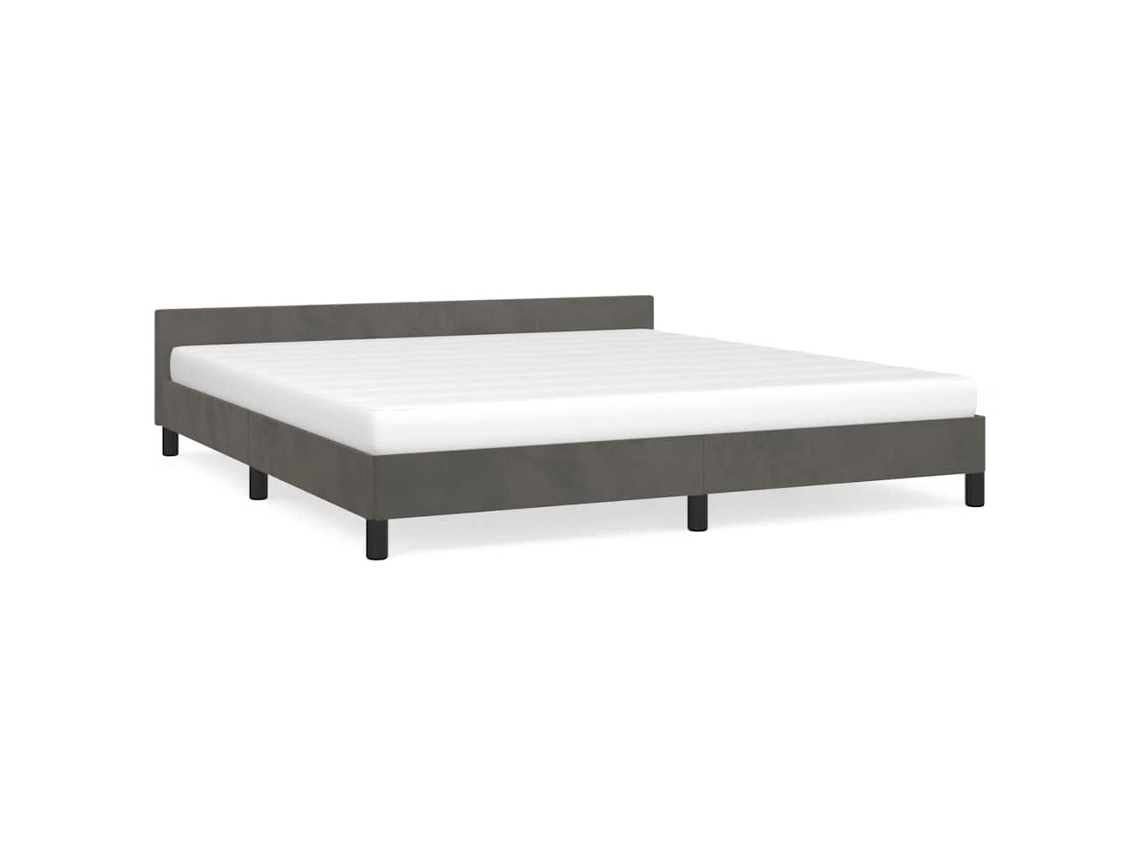 Estrutura de Cama Sem Colchão Veludo Cinzento Escuro MAISON EXCLUSIVE (160x200 cm)