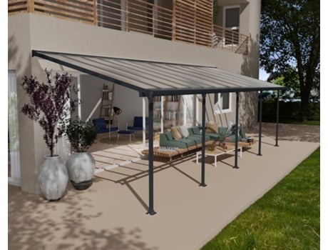 Feria Pérgola Cobertura para Terraço de Aluminio 3X9.15 M Cinza CANOPIA