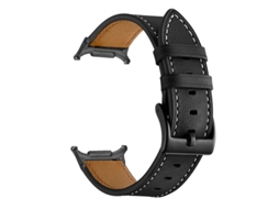 Alça De Pulso Especial Para Pulseiras De Couro Costuradaspreto Com Conector Preto Galaxy Watch7 Ultra Yunzii (20mm)