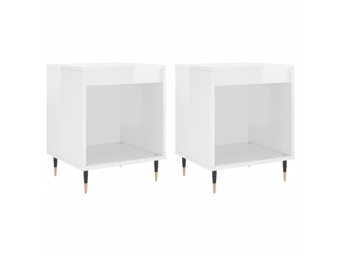 Bedside Cabinet, Bedside Cabinets Vidaxl Branco Madeira Processada (n/a)