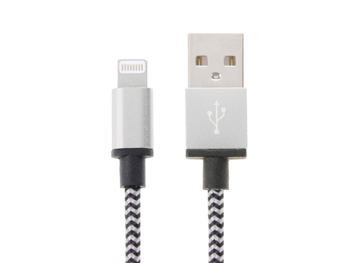 Cabo de Dados de Sincronização Usb 2m estilo tecido 8 Pinos prata XIAOMOYU