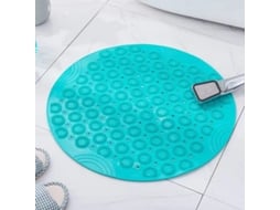 Tapete De Banho Redondo Antiderrapante (verde), Com Ventosa Forte E Franjas Massageadoras Em Relevo, Feito De Borracha.