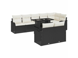 Vidaxl Conjunto De Sofá De Jardim 9 Unid. Preto