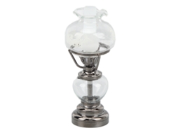 Mali lâmpada de Candelabro Miniatura para Casinha de Bonecas 1/12 em Metal e Vidro com Bateria
