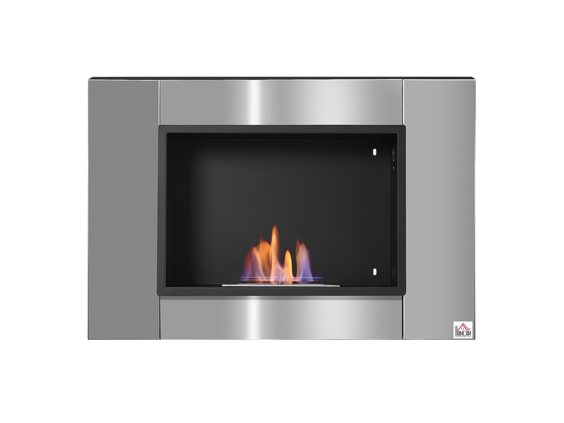 Lareira Bioetanol Embutida Parede Queimador 0,9l 3h Inox 80cm VELTRIX