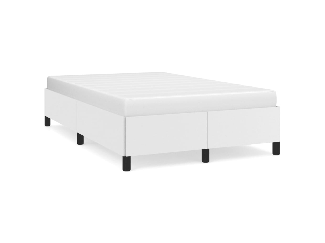 Bed Frame, Bed Frames Vidaxl Branco Couro Artificial (120 X 190 Cm)
