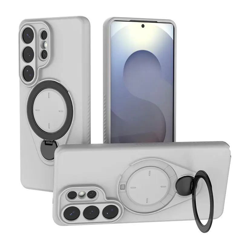 (cinza, Galaxy S26 Ultra) Capa De Celular Macia Em Tpu Com Carregamento Magnético, Resistente A Impactos E Com Suporte De Anel De Metal.