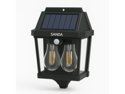 Conjunto De Luzes Led Com Sensor De Movimento, 3 Modos De Luz E Painel Solar Sanda Sd 6030 Preto