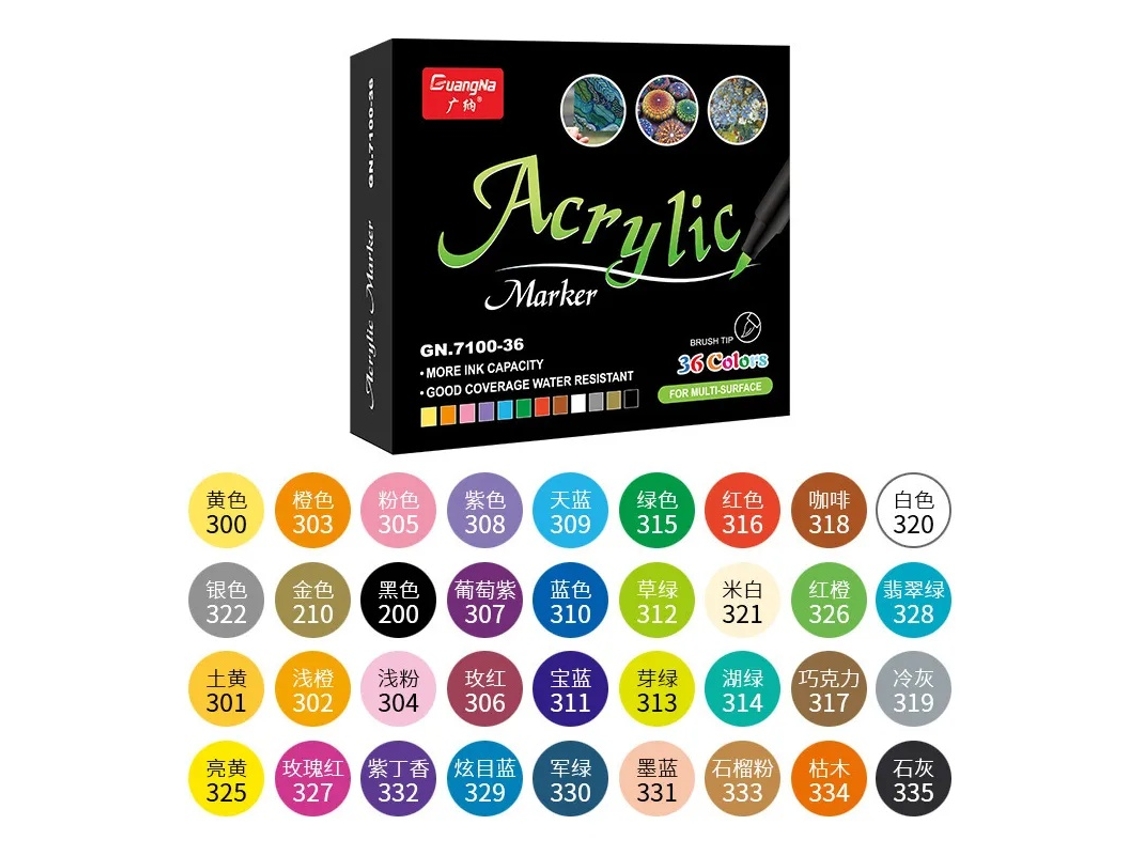 Lurelia Marcadores Acrílicos 36 Cores Para Diy, Pintura E Estudantes