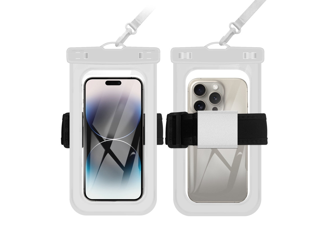 Tressino Bolsa Impermeável Para Celular Com Alça De Braço, Adequada Para Celulares De Até 7 Polegadas (branca)