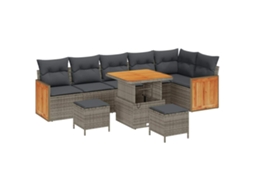 Maison Exclusive - Conjunto De Sofá De Jardim Com Almofada 9 Pcs Cinzeto