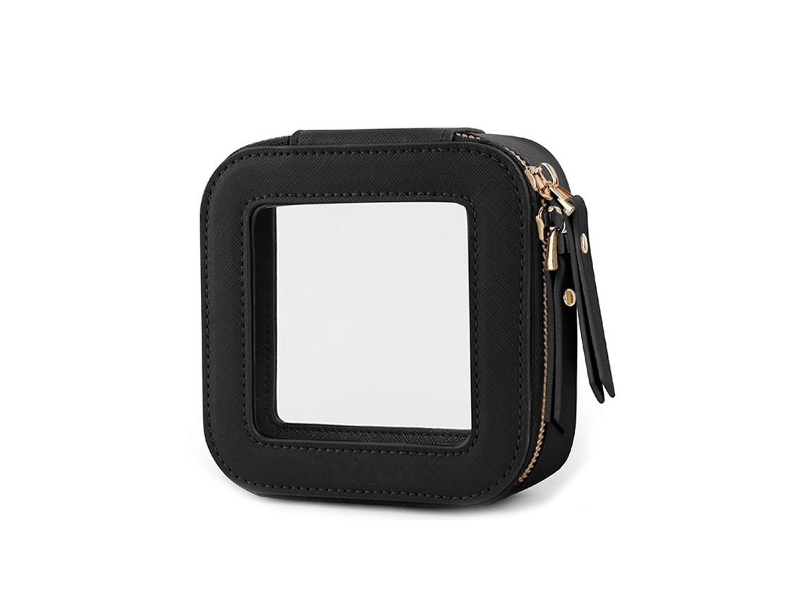 Bolsa de Cosméticos Transparente com Zíper Fácil de Carregar Organizador de Viagens Encaixa Todas as Suas Necessidades Preto ZYBLSSBB