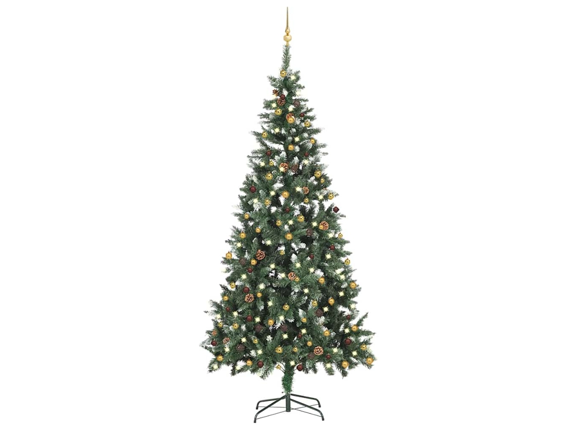 Vidaxl Árvore Natal Artificial Pré-iluminada C/ Bolas 210 Cm
