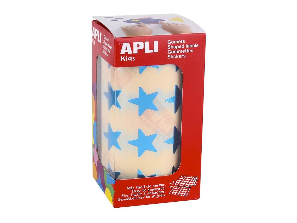 Autocolantes APLI em Rolo Estrela Ø20Mm Azul