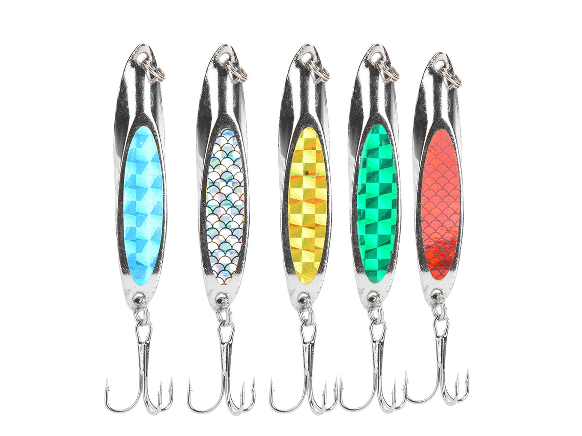 Isca Artificial com Strass Metal 5pcs para Pesca Marítima