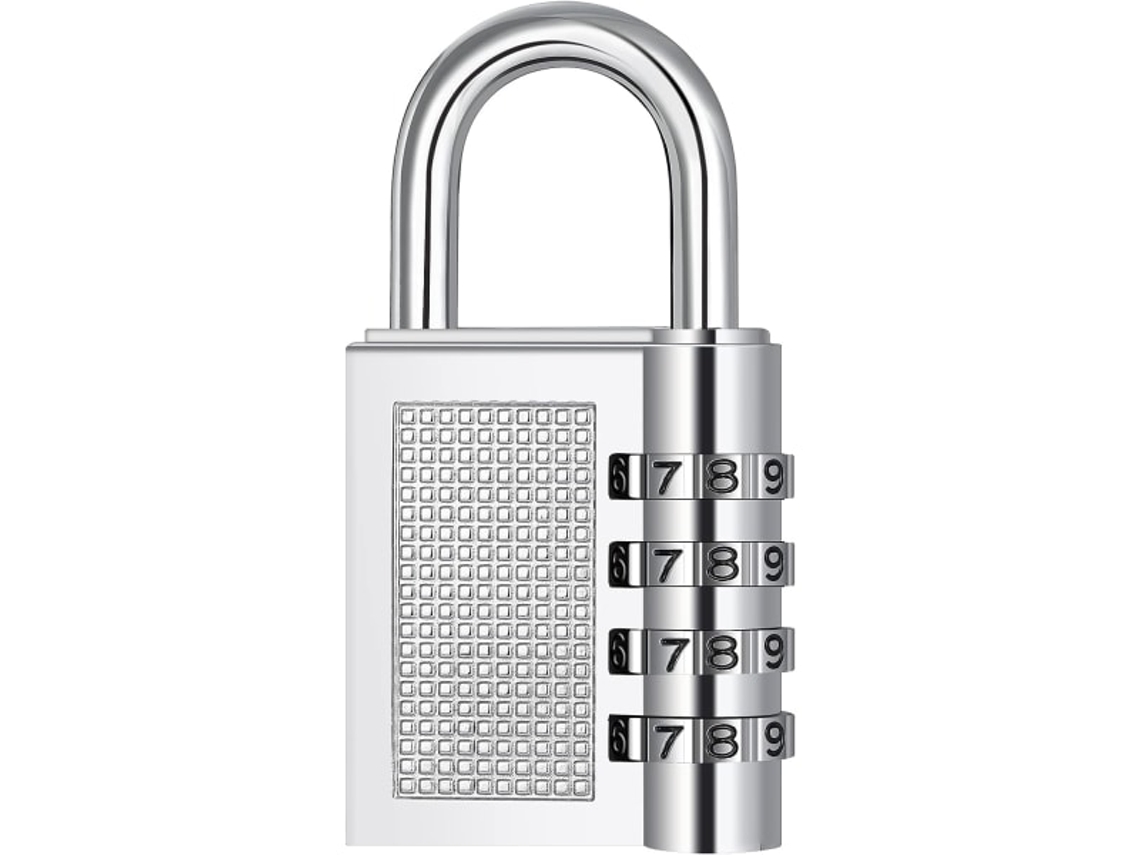 Cadeado Com Código De 4 Dígitos, Resistente Às Intempéries, Prateado, Para Armários, Ginásio, Exterior, Portas E Portões