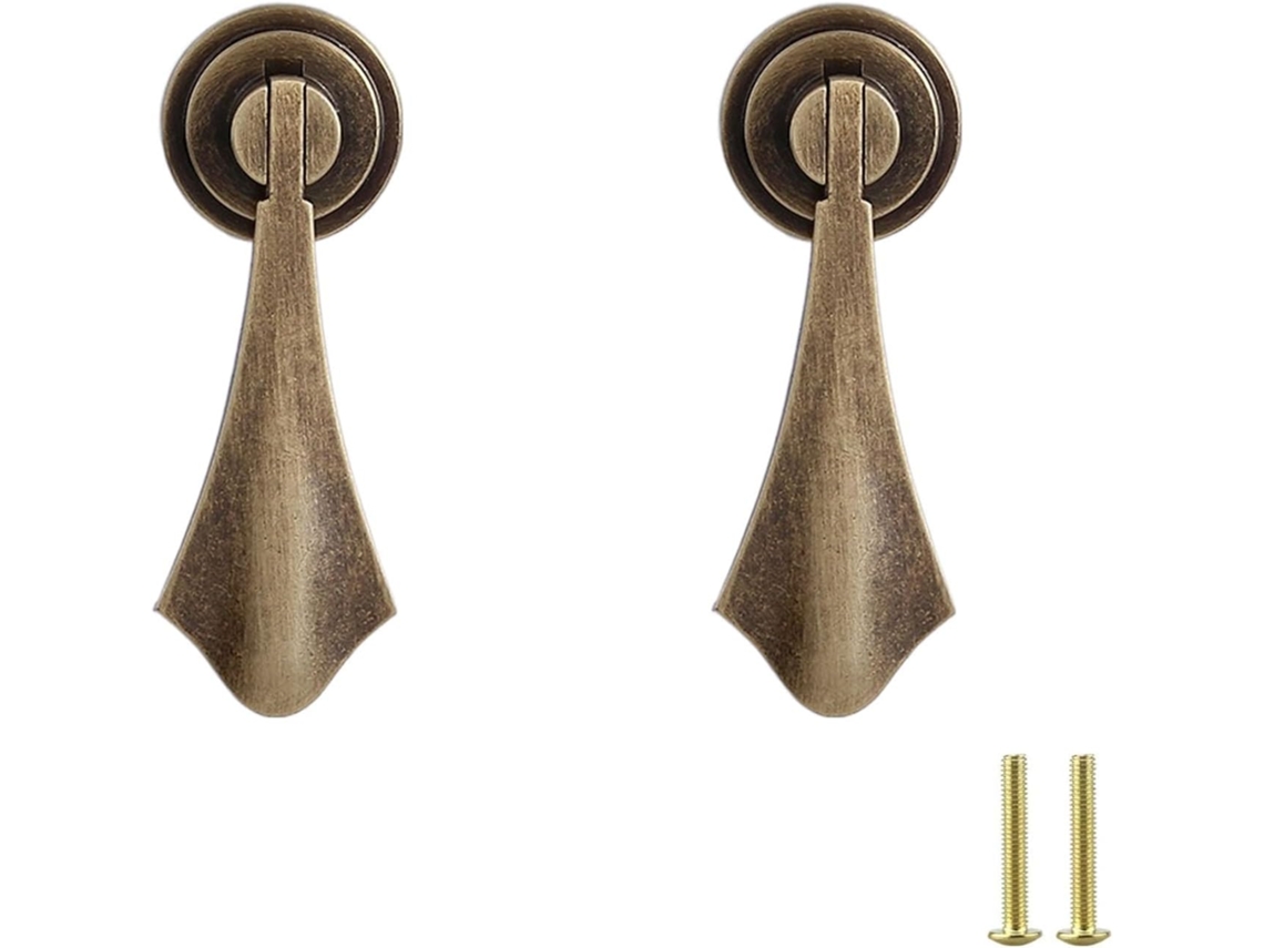 Conjunto De 2 Puxadores Gaveta Em Latão, Estilo Retrô, Para Portas De Armários, Guarda Roupas E Móveis Comprimento 70mm