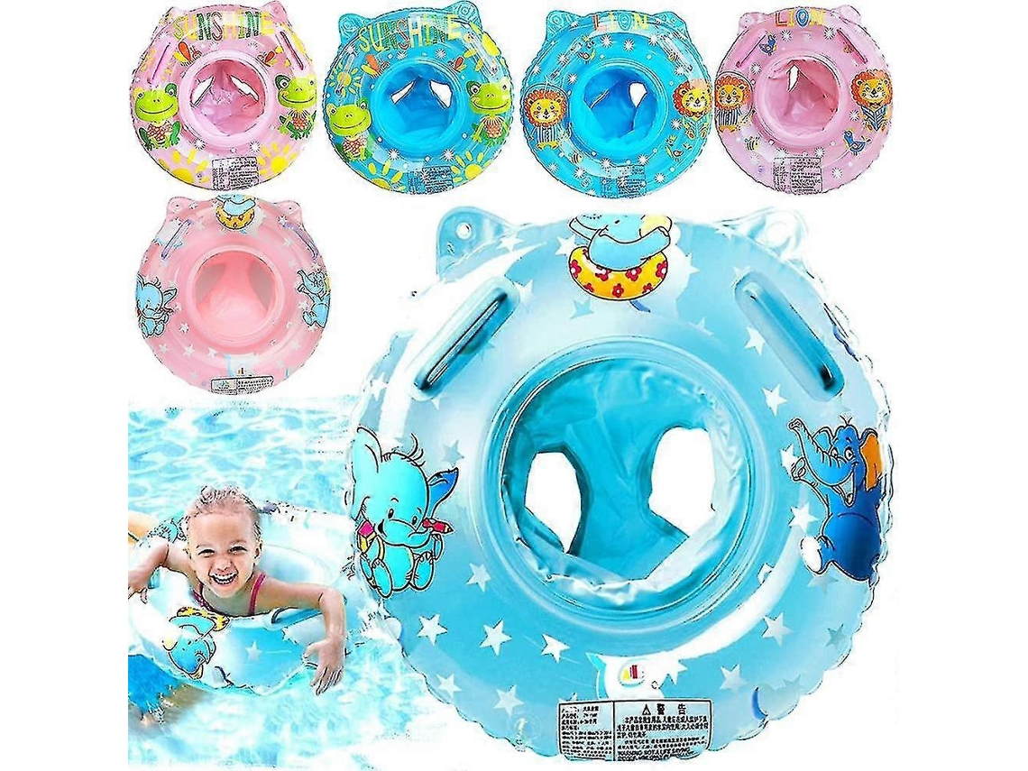 Boia de Natação Infantil para Bebês de 3 a 36 Meses, Pescoço com Assento, Acessórios para Piscina, Rosa AQUAFORGE