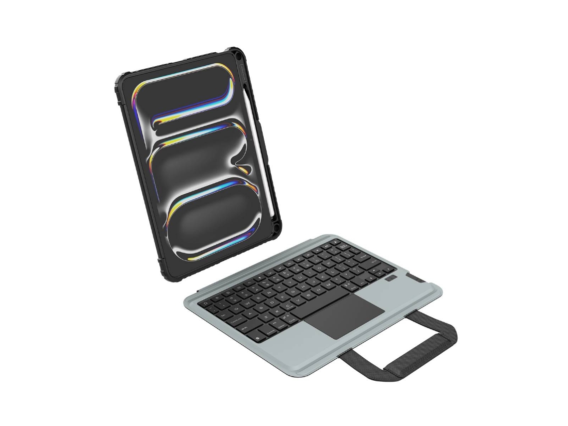 Capa Nillkin com teclado retroiluminado e à prova de choque para iPad Pro 11 com touchpad, preta