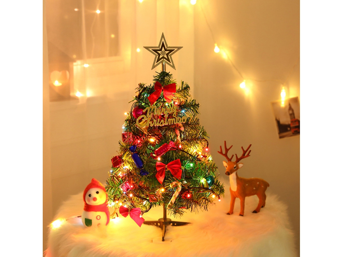 Mini Árvore De Natal De Mesa Com Luzes Eoocoo