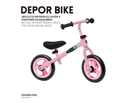 Planeta de brinquedo de bicicleta sem pedais rosa