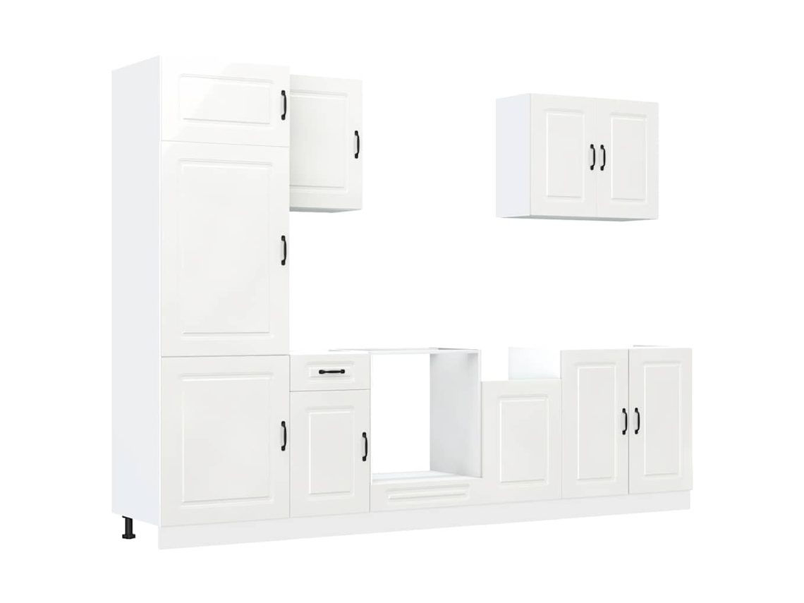 Conjunto de 7 Armários de Cozinha Kalmar Branco Brilhante MAISON EXCLUSIVE