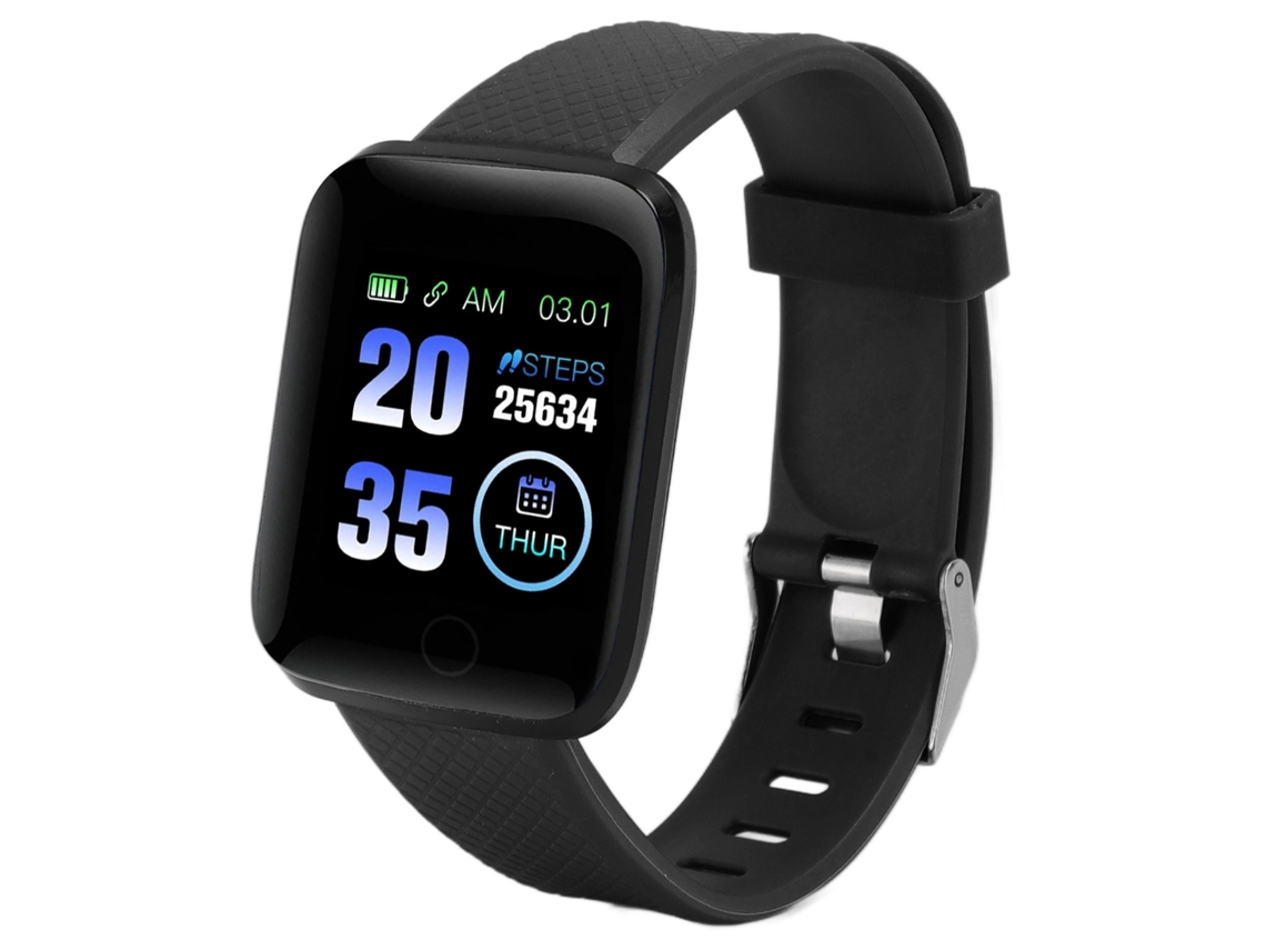 Relógio Inteligente 116 Plus Com Tela Tft 1.3 Polegadas Ip67 Bluetooth Preto