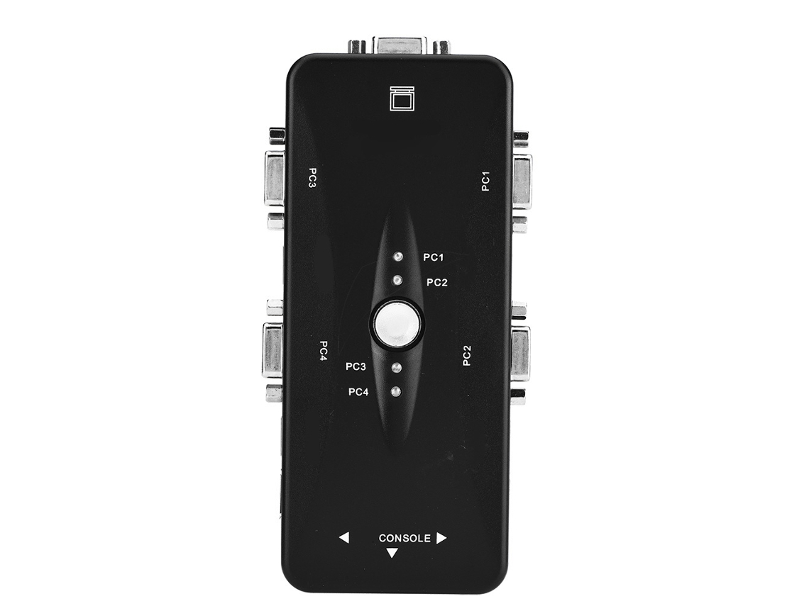 Conmutador Kvm De 4 Puertos Usb 2.0 Caja De Conmutación Manual Vga Adaptador De Compartir Vídeo