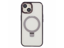 Suporte Casa Para Iphone 15 Pele Sintética Magnética Preto