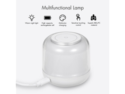 Luz Noturna Rgb com Controle Tocado Sensível Brilho Ajustável Bateria 1000mah para Quarto Presente