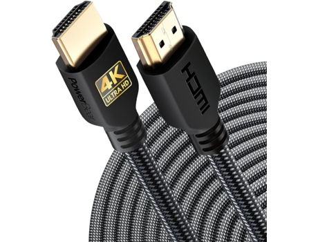 POWERBEAR Cabo HDMI 4K 2m de Alta Velocidade Trançado em Nylon e Conectores de Ouro 4K @ 60Hz Ultra HD 2K 1080P ARC e Classificado CL3 para o
