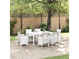 Vidaxl Mesa De Jardim Branco 150 X 100 X 73 Cm Vime Pe