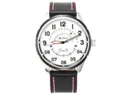 Relógio masculino de quartzo com pulseira de couro PU, à prova d'água, com exibição de data e dia da semana, estilo casual e moderno.
